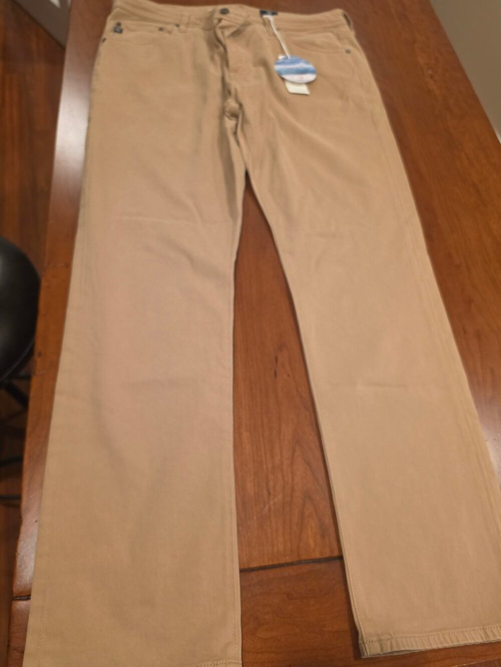 AG Adriano Goldschmied Everett Slim Straight Tan Stretch Men’s Jeans 36 x 32